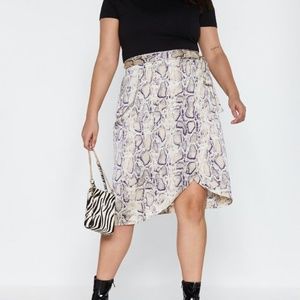 Nasty Gal Snakeskin Wrap Skirt